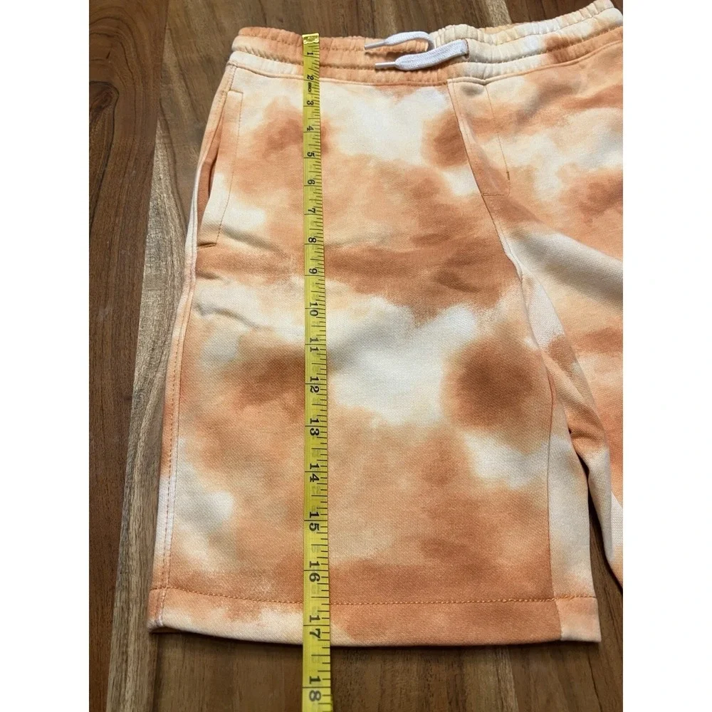 Old Navy Boys Fleece Jogger Shorts Orange Tie Dye Size L 10-12 NWT